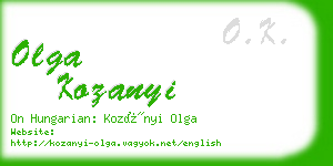 olga kozanyi business card